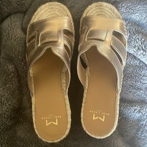 Marc Fisher, brand new, never worn wedges.  Gold and cream color